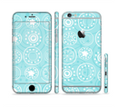 The Light Blue & White Swirls V3 Sectioned Skin Series for the Apple iPhone 6s Plus