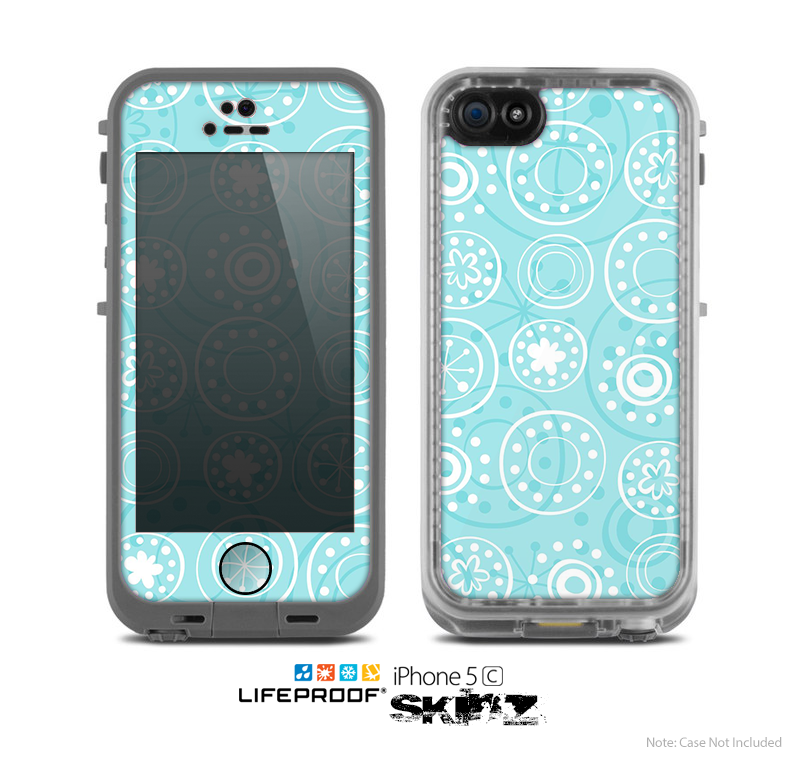 The Light Blue & White Swirls V3 Skin for the Apple iPhone 5c LifeProof Case