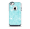 The Light Blue & White Swirls V3 Skin for the iPhone 5c OtterBox Commuter Case