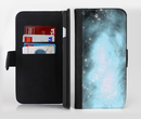 The Light & Dark Blue Space Ink-Fuzed Leather Folding Wallet Credit-Card Case for the Apple iPhone 6/6s, 6/6s Plus, 5/5s and 5c