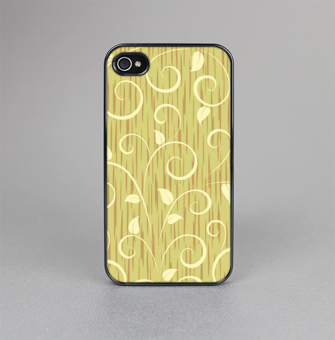 The Light Green Curley Vines Skin-Sert for the Apple iPhone 4-4s Skin-Sert Case