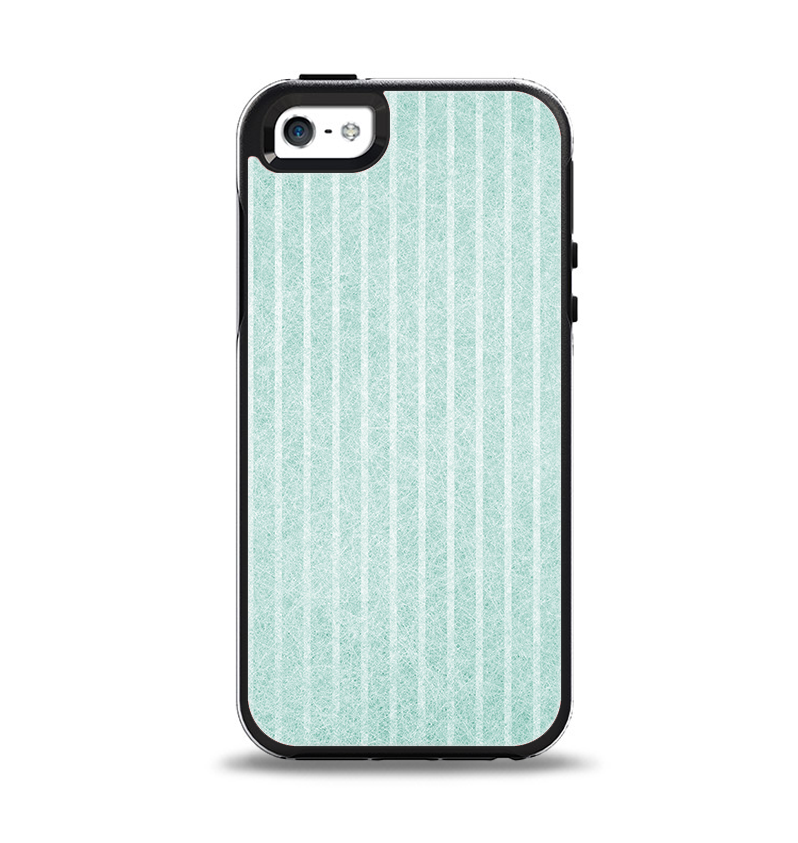 The Light Green Scratched Stripe Pattern v4 Apple iPhone 5-5s Otterbox Symmetry Case Skin Set
