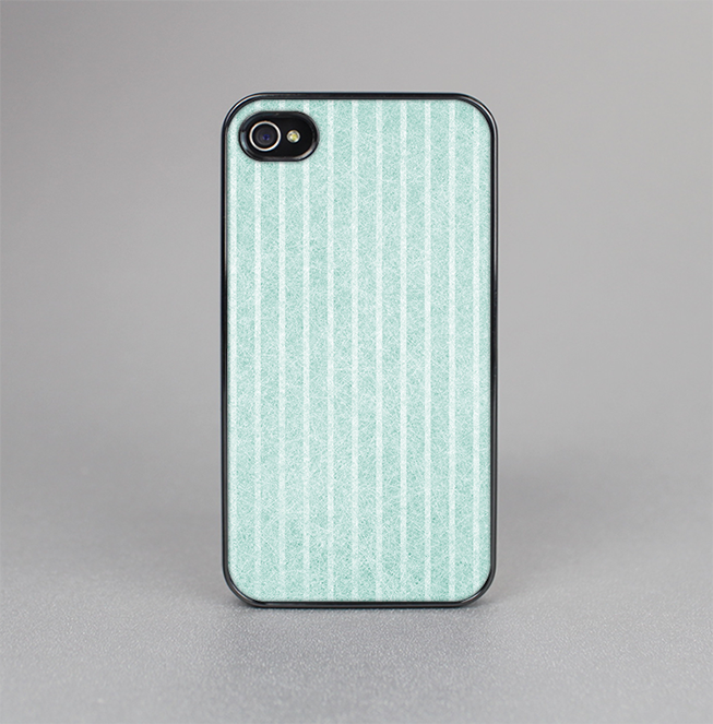 The Light Green Scratched Stripe Pattern v4 Skin-Sert for the Apple iPhone 4-4s Skin-Sert Case