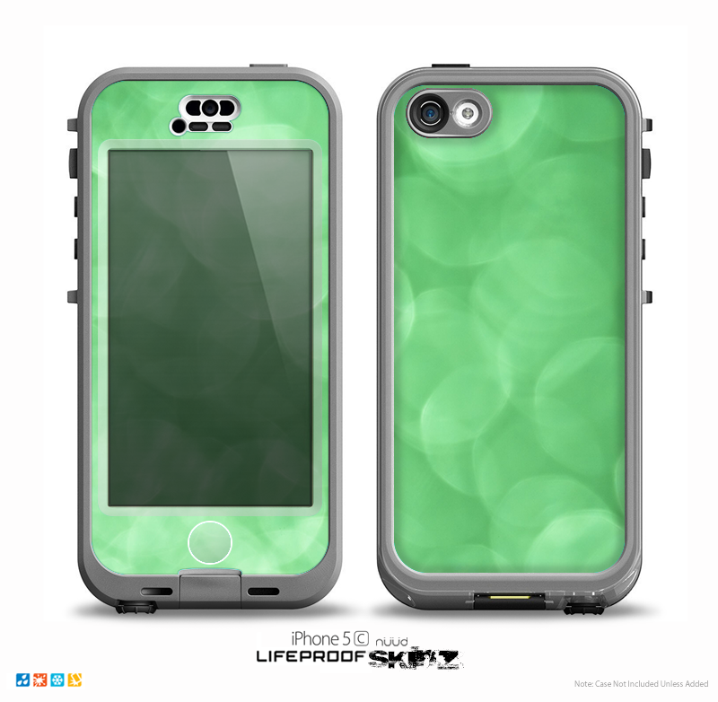 The Light Green Unfocused Orbs Skin for the iPhone 5c nüüd LifeProof Case