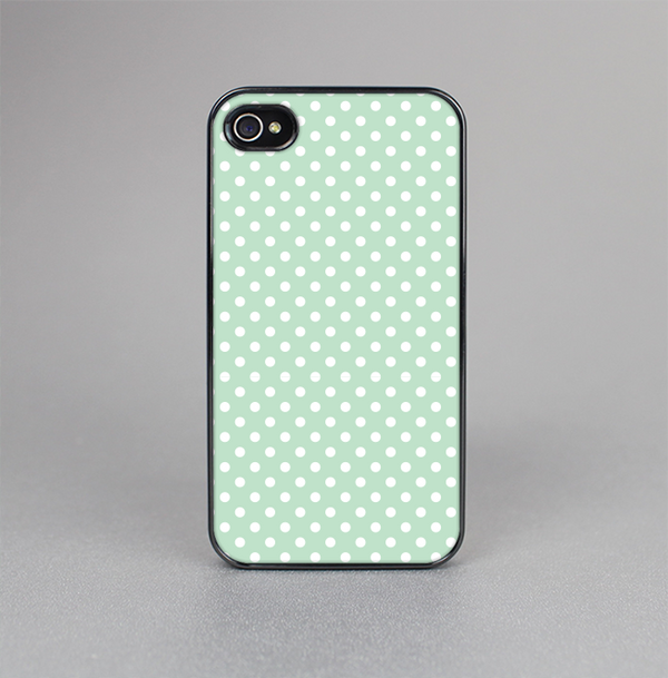 The Light Green with White Polkadots Skin-Sert for the Apple iPhone 4-4s Skin-Sert Case
