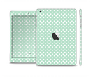 The Light Green with White Polkadots Skin Set for the Apple iPad Mini 4