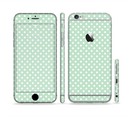 The Light Green with White Polkadots Sectioned Skin Series for the Apple iPhone 6s Plus