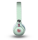 The Light Green with White Polkadots Skin for the Beats by Dre Mixr Headphones