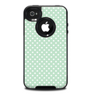 The Light Green with White Polkadots Skin for the iPhone 4-4s OtterBox Commuter Case