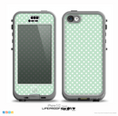 The Light Green with White Polkadots Skin for the iPhone 5c nüüd LifeProof Case