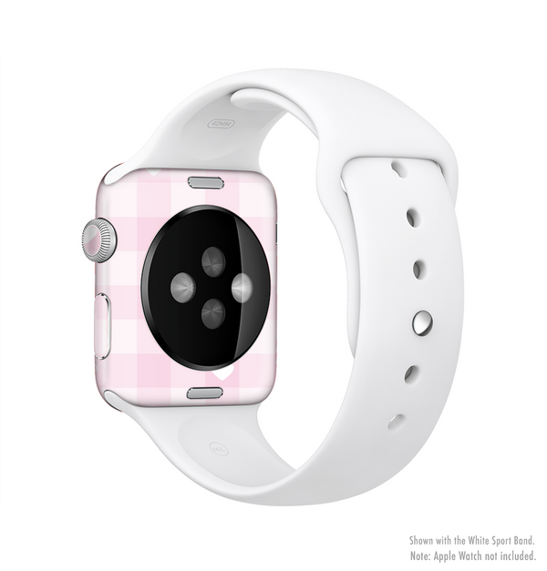 The Light Pink Heart Plaid Full-Body Skin Kit for the Apple Watch