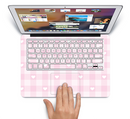 The Light Pink Heart Plaid Skin Set for the Apple MacBook Pro 15" with Retina Display