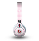 The Light Pink Heart Plaid Skin for the Beats by Dre Mixr Headphones