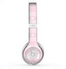 The Light Pink Heart Plaid Skin for the Beats by Dre Solo 2 Headphones