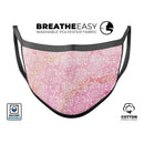 The Light Pink Watercolor Snow Crystal  - Made in USA Mouth Cover Unisex Anti-Dust Cotton Blend Reusable & Washable Face Mask with Adjustable Sizing for Adult or Child