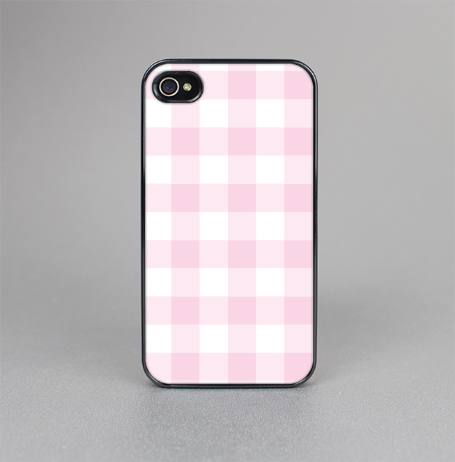 The Light Pink and White Plaid Pattern Skin-Sert for the Apple iPhone 4-4s Skin-Sert Case