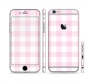 The Light Pink and White Plaid Pattern Sectioned Skin Series for the Apple iPhone 6s Plus