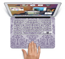 The Light Purple Damask Floral Pattern Skin Set for the Apple MacBook Pro 15" with Retina Display