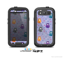The Light Purple Fat Cats Skin For The Samsung Galaxy S3 LifeProof Case