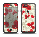 The Light Tan With Red Accented Flower Petals Apple iPhone 6/6s LifeProof Fre Case Skin Set