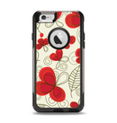 The Light Tan With Red Accented Flower Petals Apple iPhone 6 Otterbox Commuter Case Skin Set