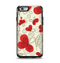 The Light Tan With Red Accented Flower Petals Apple iPhone 6 Otterbox Symmetry Case Skin Set