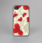 The Light Tan With Red Accented Flower Petals Skin-Sert for the Apple iPhone 4-4s Skin-Sert Case