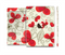 The Light Tan With Red Accented Flower Petals Full Body Skin Set for the Apple iPad Mini 3