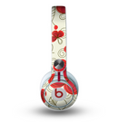 The Light Tan With Red Accented Flower Petals Skin for the Beats by Dre Mixr Headphones