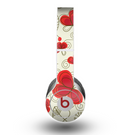 The Light Tan With Red Accented Flower Petals Skin for the Beats by Dre Original Solo-Solo HD Headphones