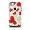 The Light Tan With Red Accented Flower Petals Skin for the iPhone 5c OtterBox Commuter Case