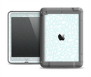 The Light Teal Blue & White Floral Sprout Apple iPad Air LifeProof Fre Case Skin Set