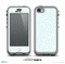 The Light Teal Blue & White Floral Sprout Skin for the iPhone 5c nüüd LifeProof Case