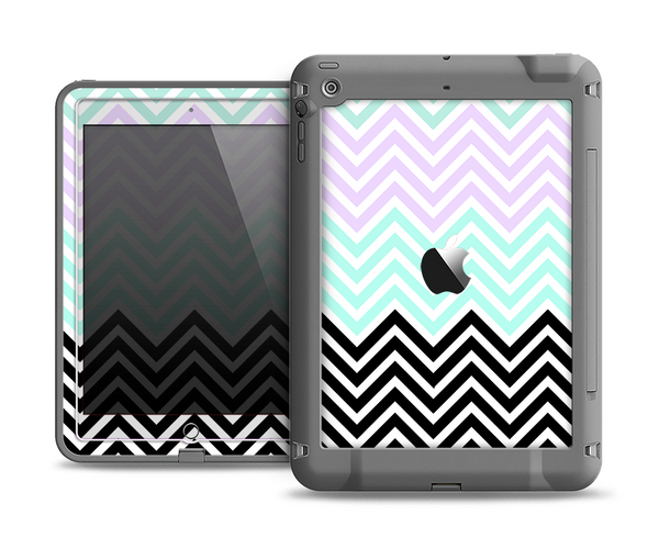 The Light Teal & Purple Sharp Black Chevron Apple iPad Air LifeProof Fre Case Skin Set