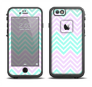 The Light Teal & Purple Sharp Chevron Apple iPhone 6/6s LifeProof Fre Case Skin Set