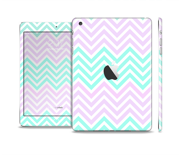 The Light Teal & Purple Sharp Chevron Skin Set for the Apple iPad Mini 4