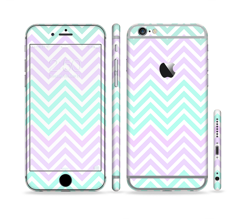 The Light Teal & Purple Sharp Chevron Sectioned Skin Series for the Apple iPhone 6s Plus
