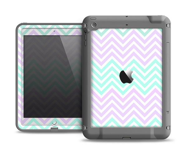 The Light Teal & Purple Sharp Chevron Apple iPad Air LifeProof Fre Case Skin Set