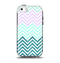 The Light Teal & Purple Sharp Glitter Print Chevron Apple iPhone 5c Otterbox Symmetry Case Skin Set
