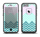The Light Teal & Purple Sharp Glitter Print Chevron Apple iPhone 6/6s LifeProof Fre Case Skin Set