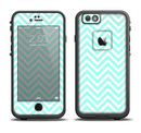 The Light Teal & White Sharp Chevron Apple iPhone 6/6s LifeProof Fre Case Skin Set
