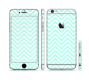 The Light Teal & White Sharp Chevron Sectioned Skin Series for the Apple iPhone 6s Plus
