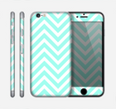 The Light Teal & White Sharp Chevron Skin for the Apple iPhone 6