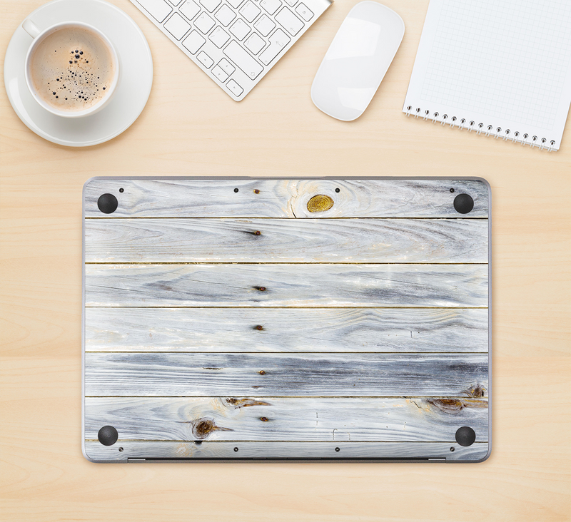 The Light Tinted Wooden Planks Skin Kit for the 12" Apple MacBook (A1534)