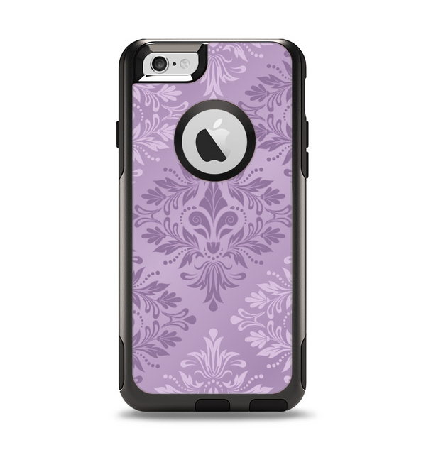 The Light and Dark Purple Floral Delicate Design Apple iPhone 6 Otterbox Commuter Case Skin Set
