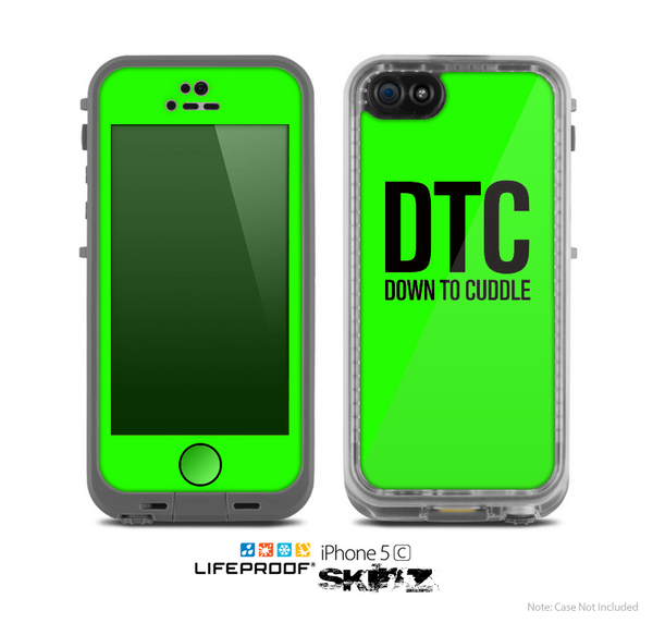 The Lime Green & Black Down to Cuddle Skin for the Apple iPhone 5c LifeProof Case