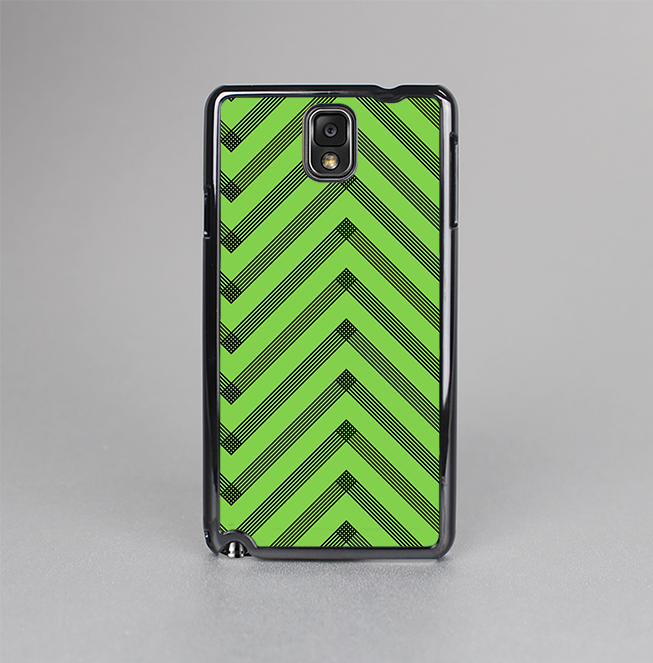 The Lime Green Black Sketch Chevron Skin-Sert Case for the Samsung Galaxy Note 3