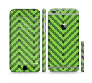 The Lime Green Black Sketch Chevron Sectioned Skin Series for the Apple iPhone 6 Plus