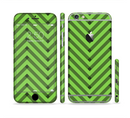 The Lime Green Black Sketch Chevron Sectioned Skin Series for the Apple iPhone 6s Plus