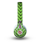 The Lime Green Black Sketch Chevron Skin for the Beats by Dre Mixr Headphones
